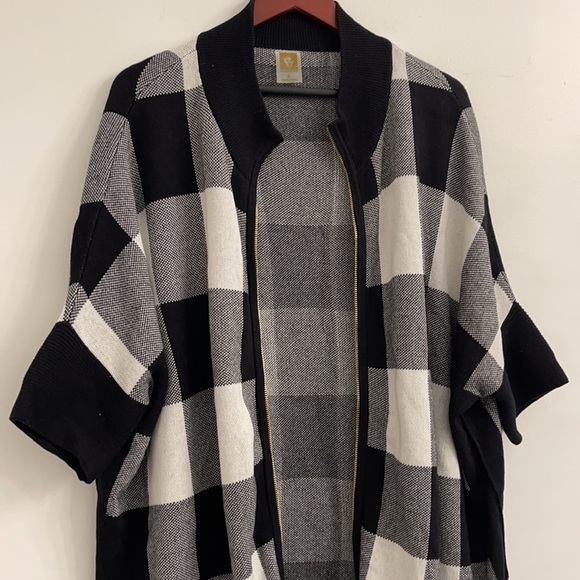 ANN KLIEN plaid sweater jacket - Picture 2 of 7